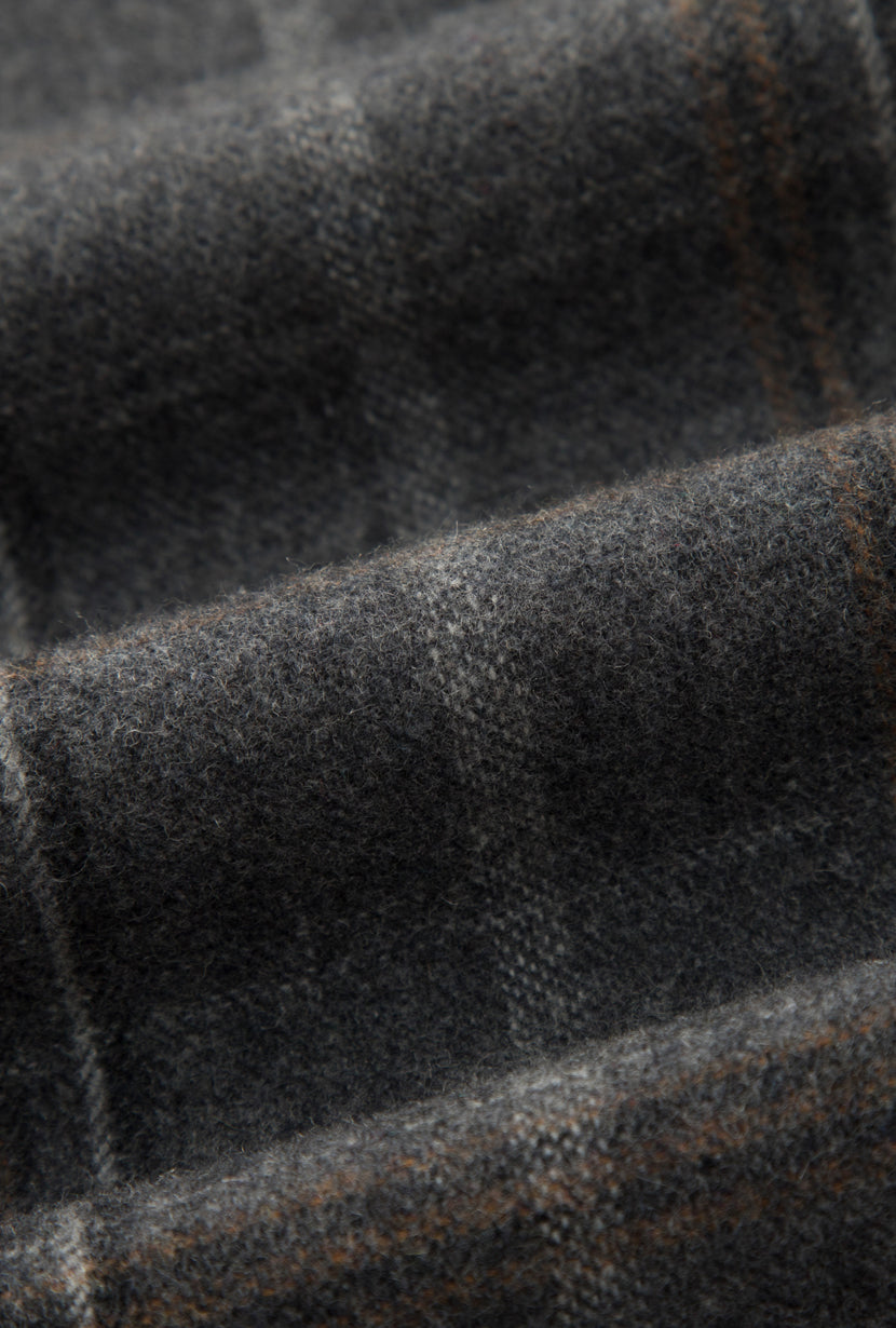 Petite Studio's Parker Cropped Wool Pants in Grey Plaid