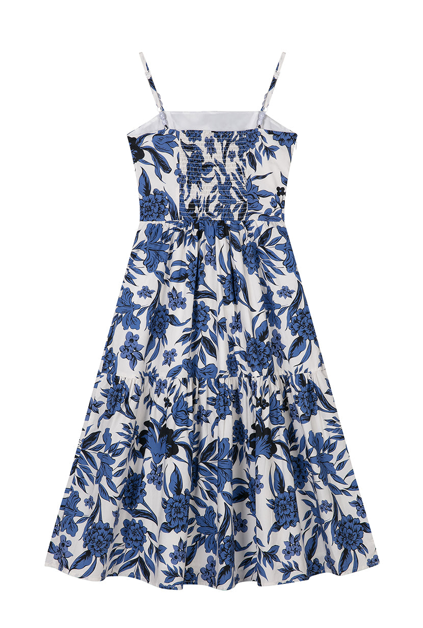 Petite Studio's Finch Cotton Dress in Blue Floral