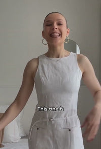 Petite Studio's Jaque Linen Dress in White