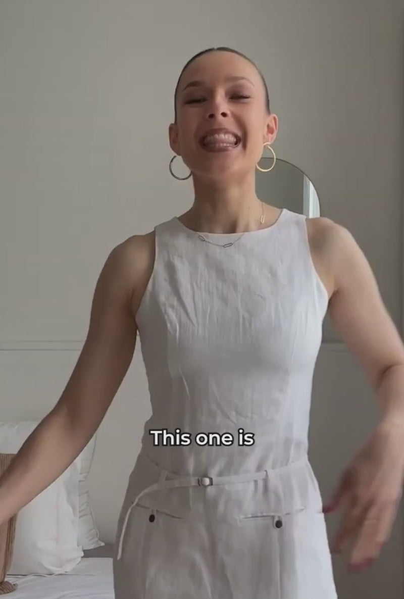 Petite Studio's Jaque Linen Dress in White