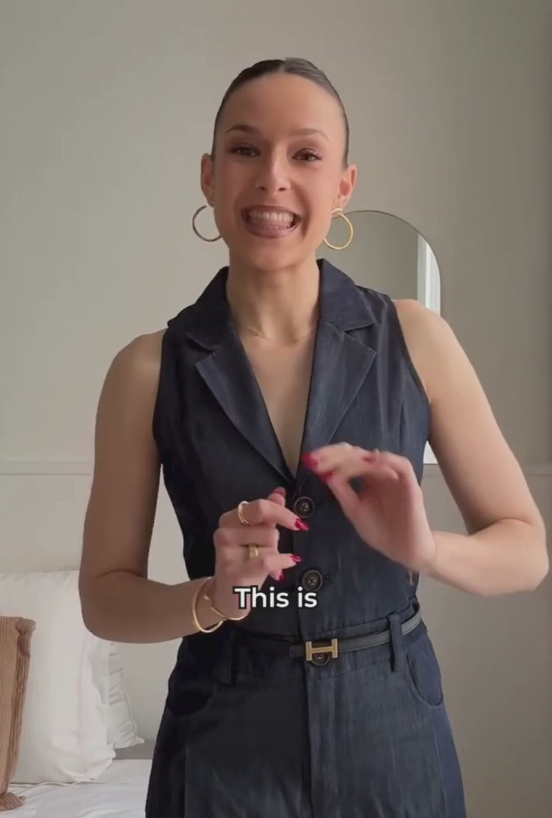 Petite Studio's Mitzi Jumpsuit in Denim Blue