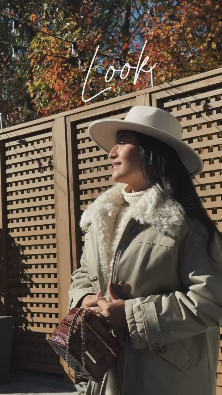 Candice Faux Fur Parka Coat - Sand