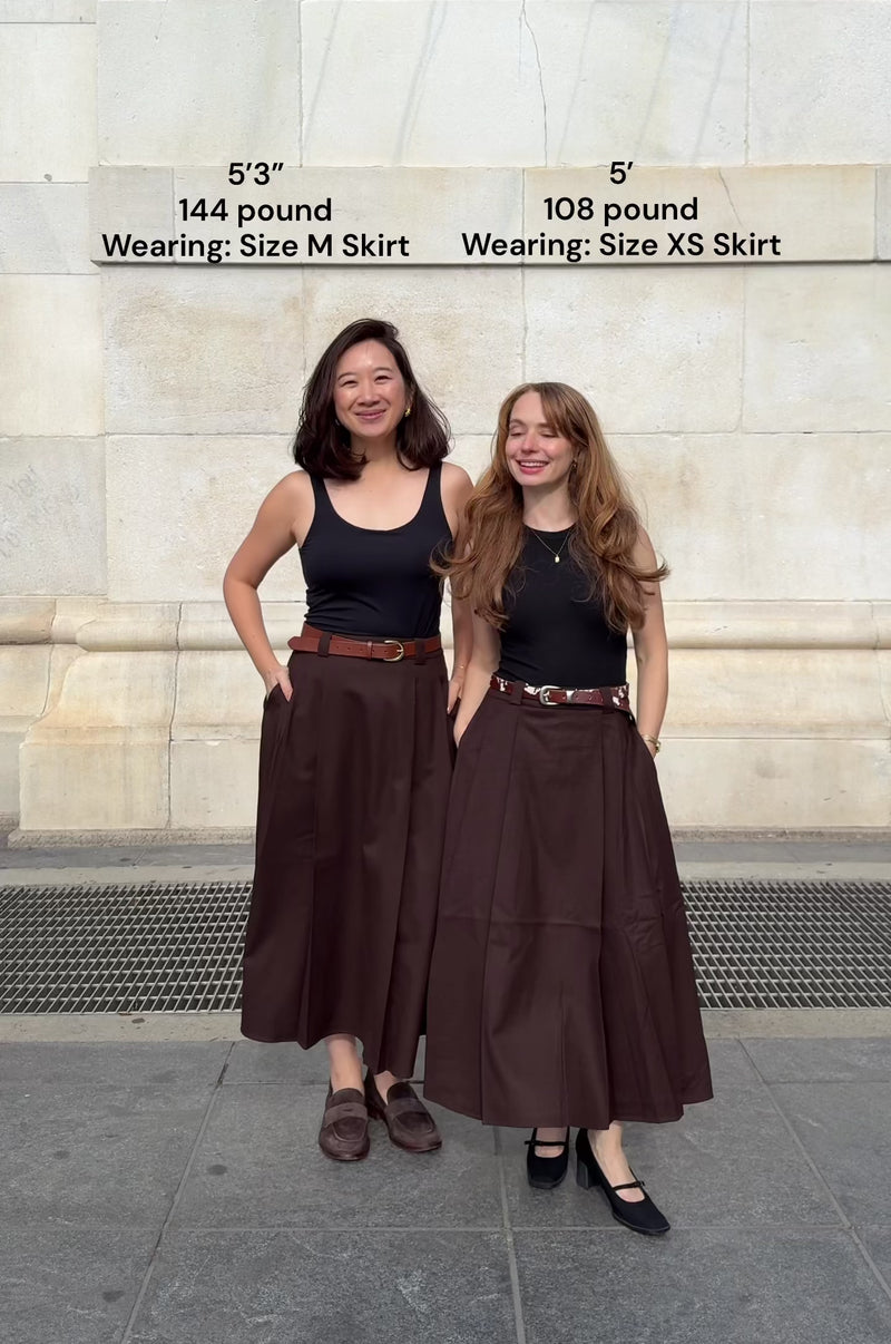 Blake Wool Blend Skirt - Chocolate