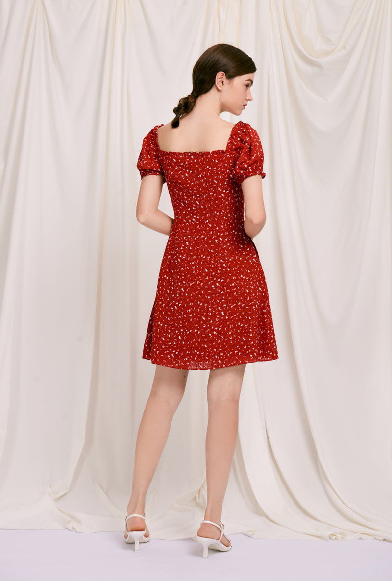 Petite Studio's Summer Maisy Dress in Red Print 