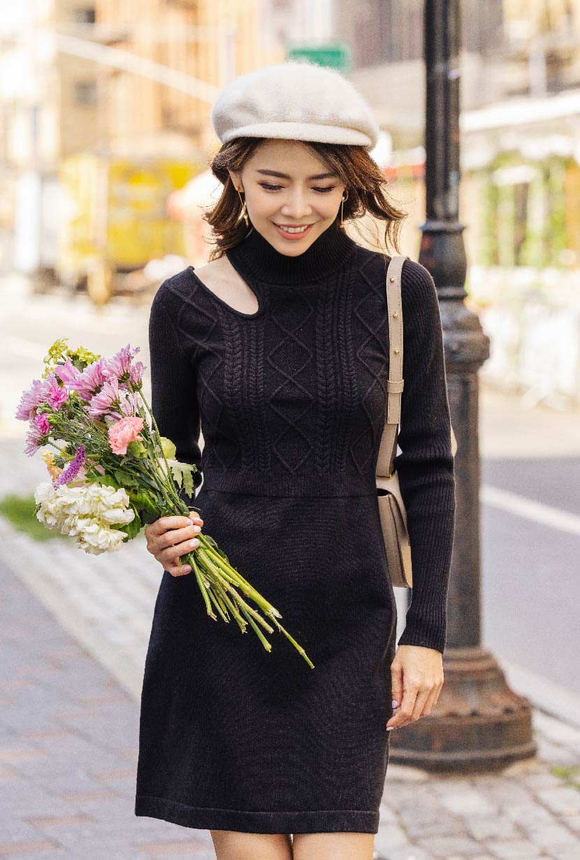 Petite Studio's Saffron Knit Dress in Black